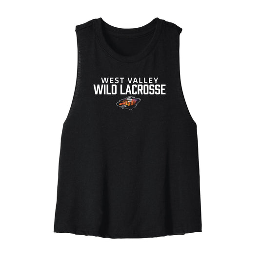 West Valley Wild Lacrosse Stacked Cropped Racerback Tank