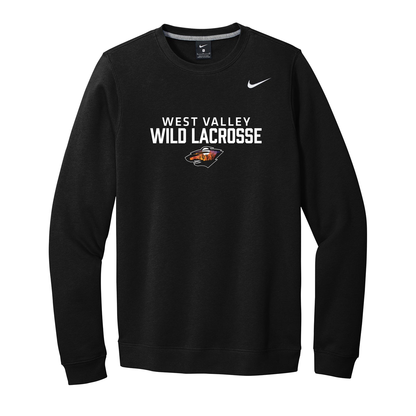 West Valley Wild Lacrosse Stacked Nike Crewneck Sweatshirt