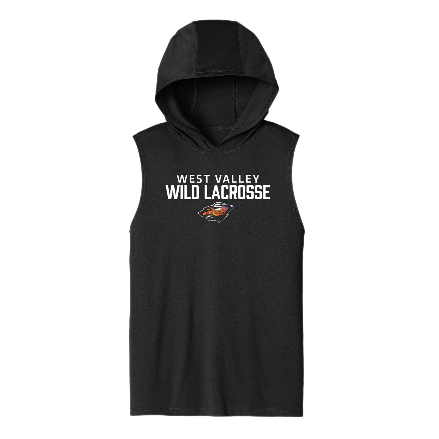 West Valley Wild Lacrosse Stacked Unisex Dri Fit Hooded Tank