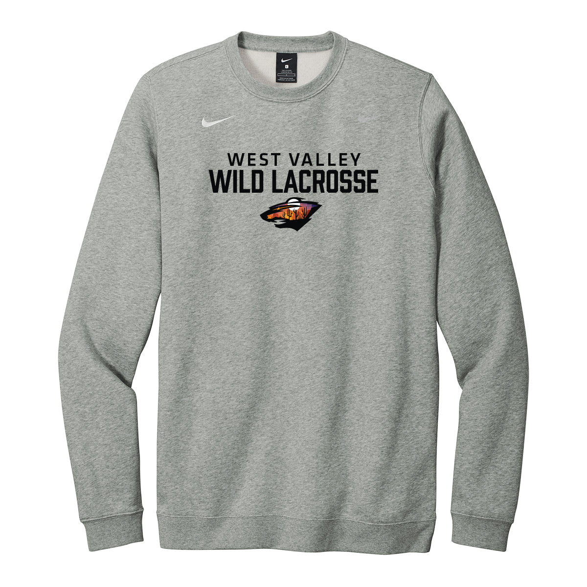 West Valley Wild Lacrosse Stacked Nike Crewneck Sweatshirt