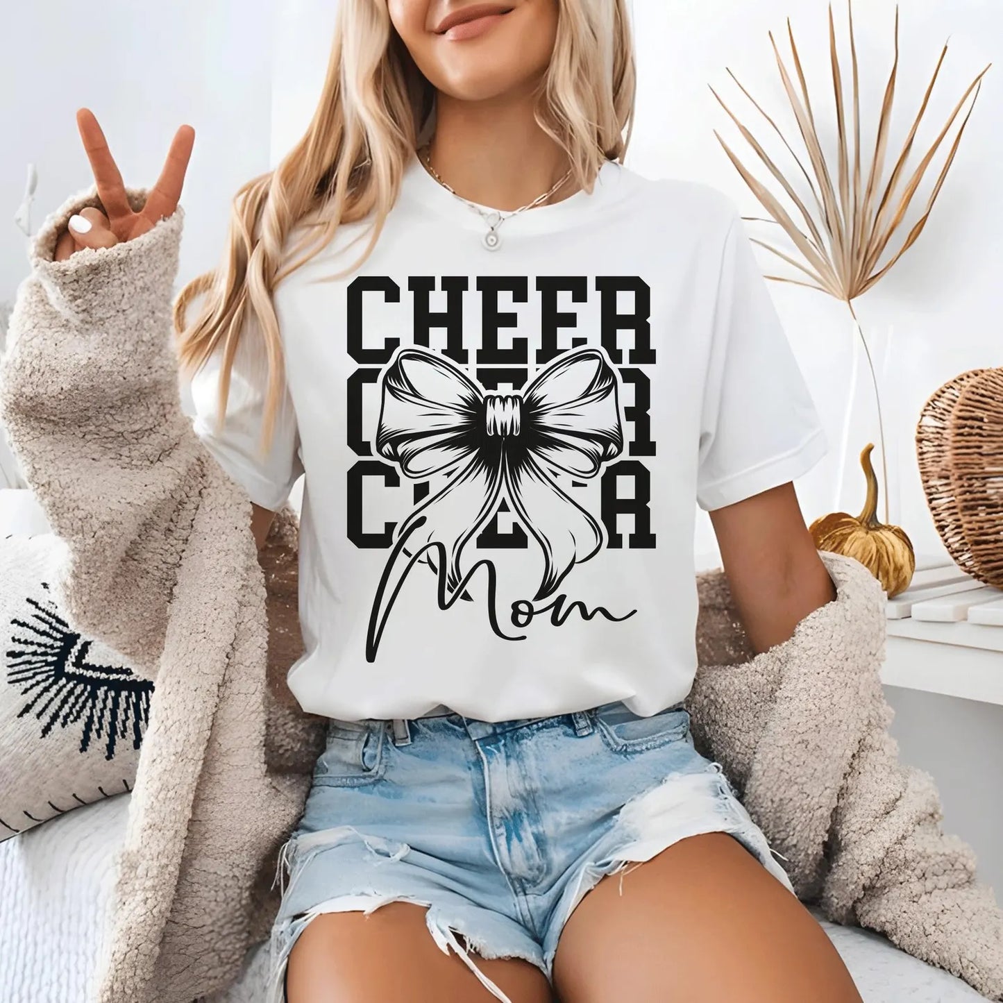 Bow Cheer Mom Unisex Tee