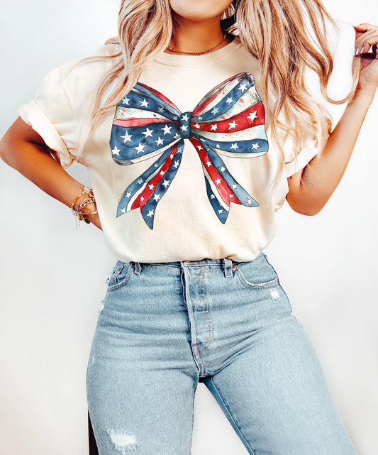 Red, White, and Blue Bow Unisex Tee