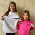 LA Dance Pink and White Crewneck Sweatshirt (Puff Print)