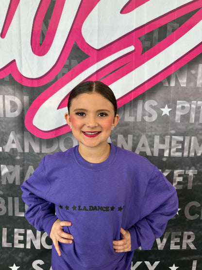 LA Dance Purple Crewneck Sweatshirt (Puff Print)