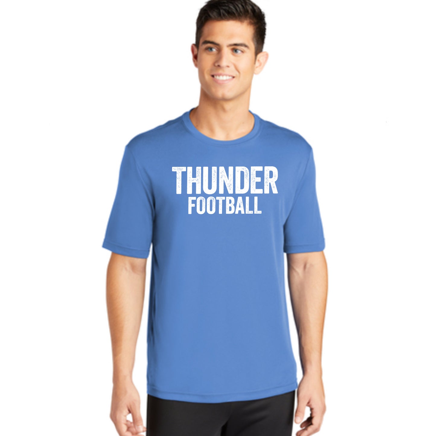 Mens Distressed Thunder Football Performance Tee