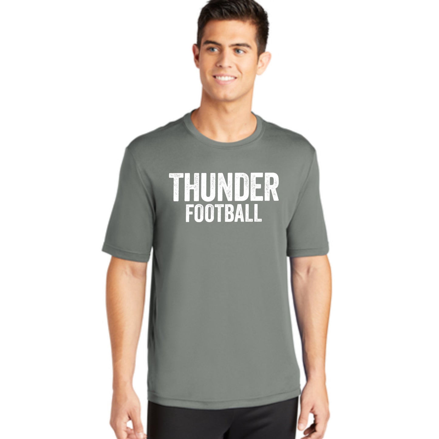 Mens Distressed Thunder Football Performance Tee