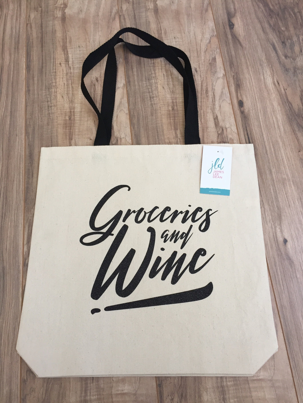 Groceries and Wine Canvas Bag