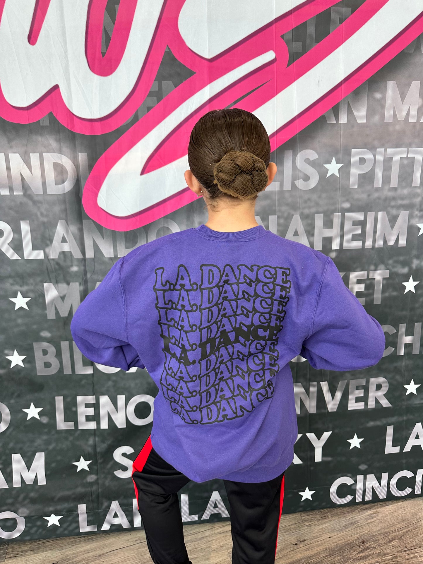 LA Dance Purple Crewneck Sweatshirt (Puff Print)