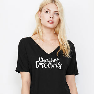 Chasing Dreams V-Neck Slouchy Tee