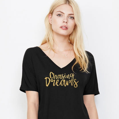 Chasing Dreams V-Neck Slouchy Tee
