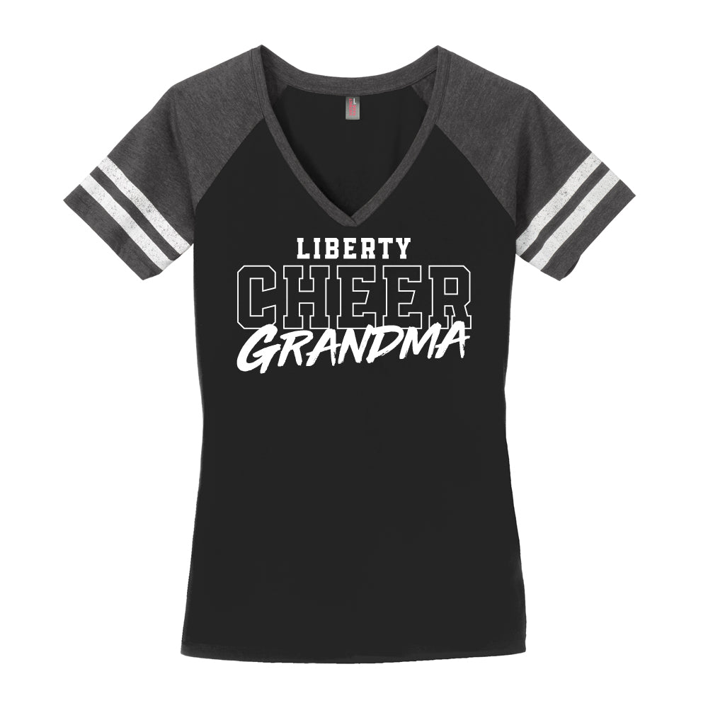 Liberty Cheer Grandma Women's Game Day V Neck Tee