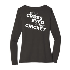 Cross Eyed Cricket Women's Long Sleeve V- Neck Tee