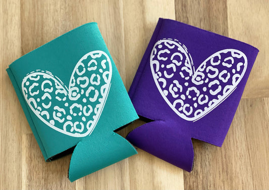 Leopard Heart Koozie