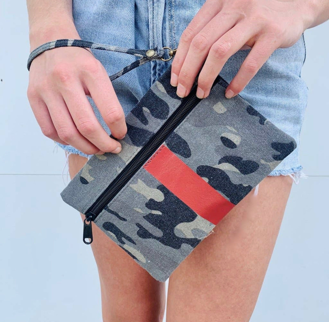 Camo Canvas Clutch/Wristlet