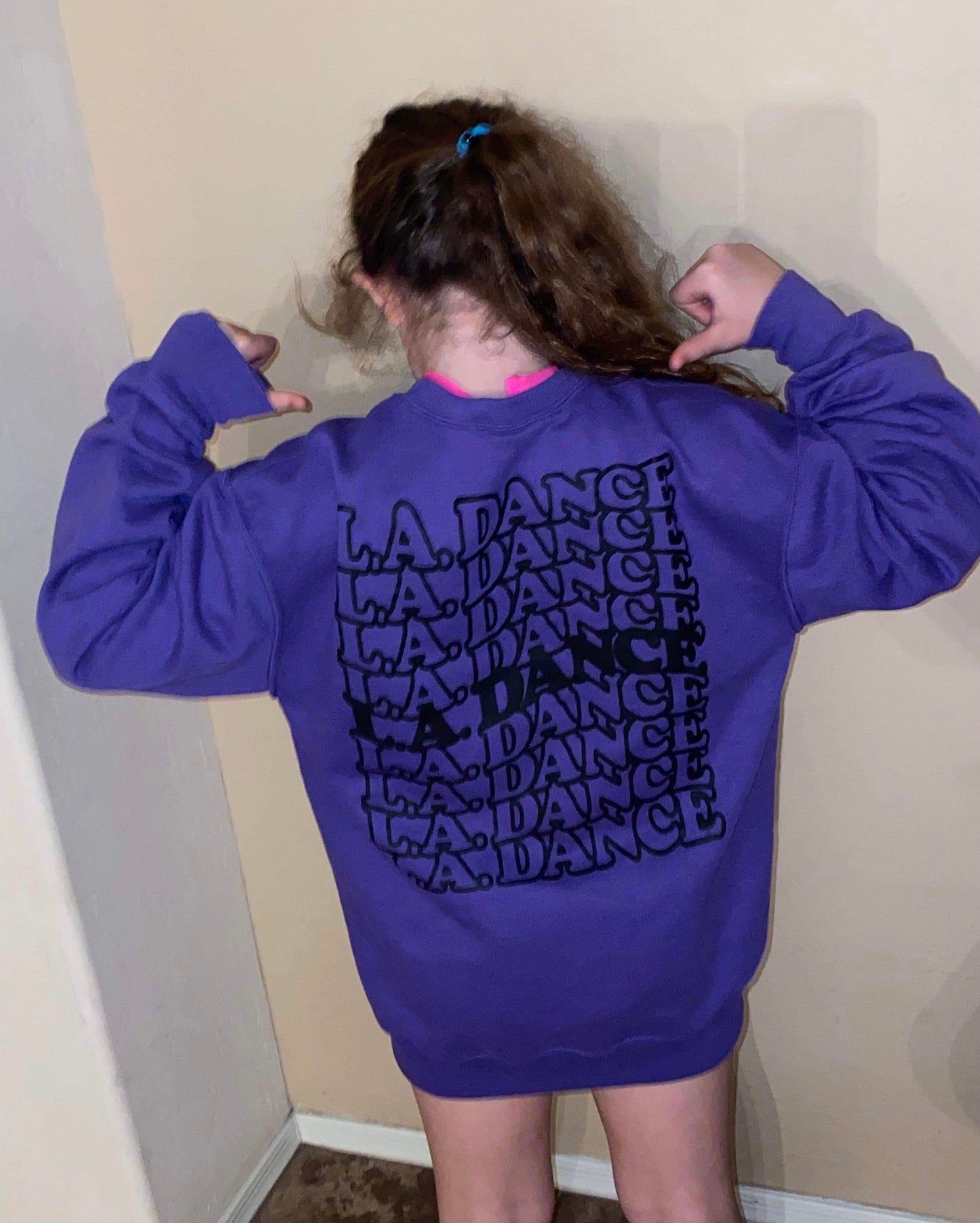 LA Dance Purple Crewneck Sweatshirt (Puff Print)