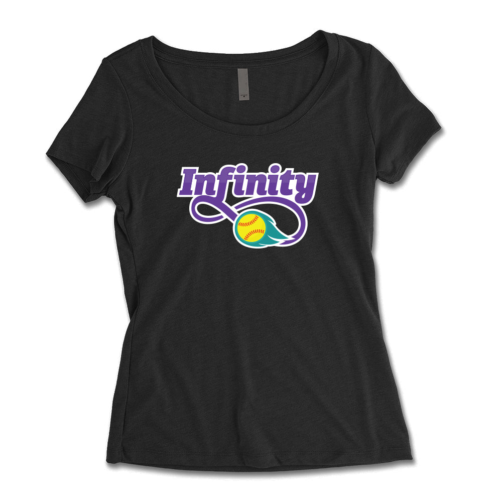 Infinity Purple Ladies Scoop Neck Tee
