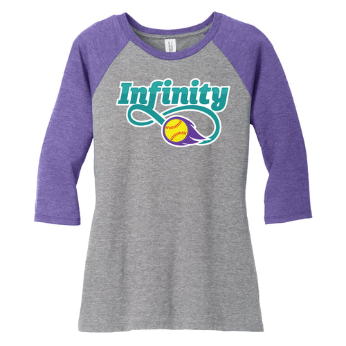Infinity Teal 3/4 Sleeve Raglan