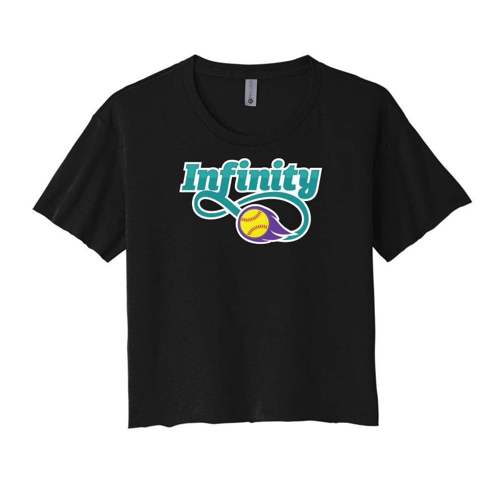 Infinity Teal Cropped Tee