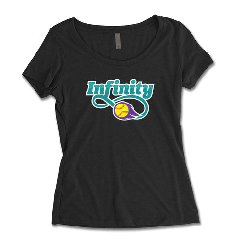 Infinity Teal Ladies Scoop Neck Tee