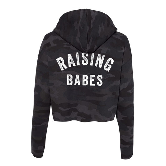 Raising Babes Cropped Camo Hoodie