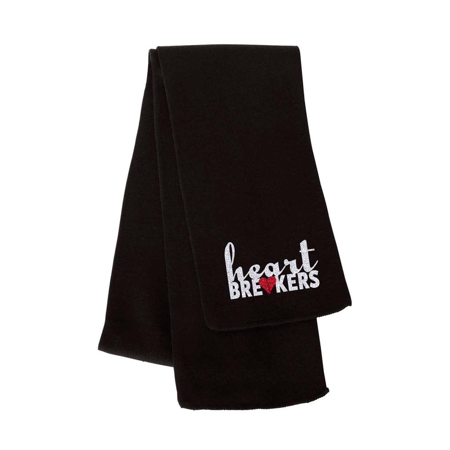 Heartbreakers Solid Black Knit Scarf