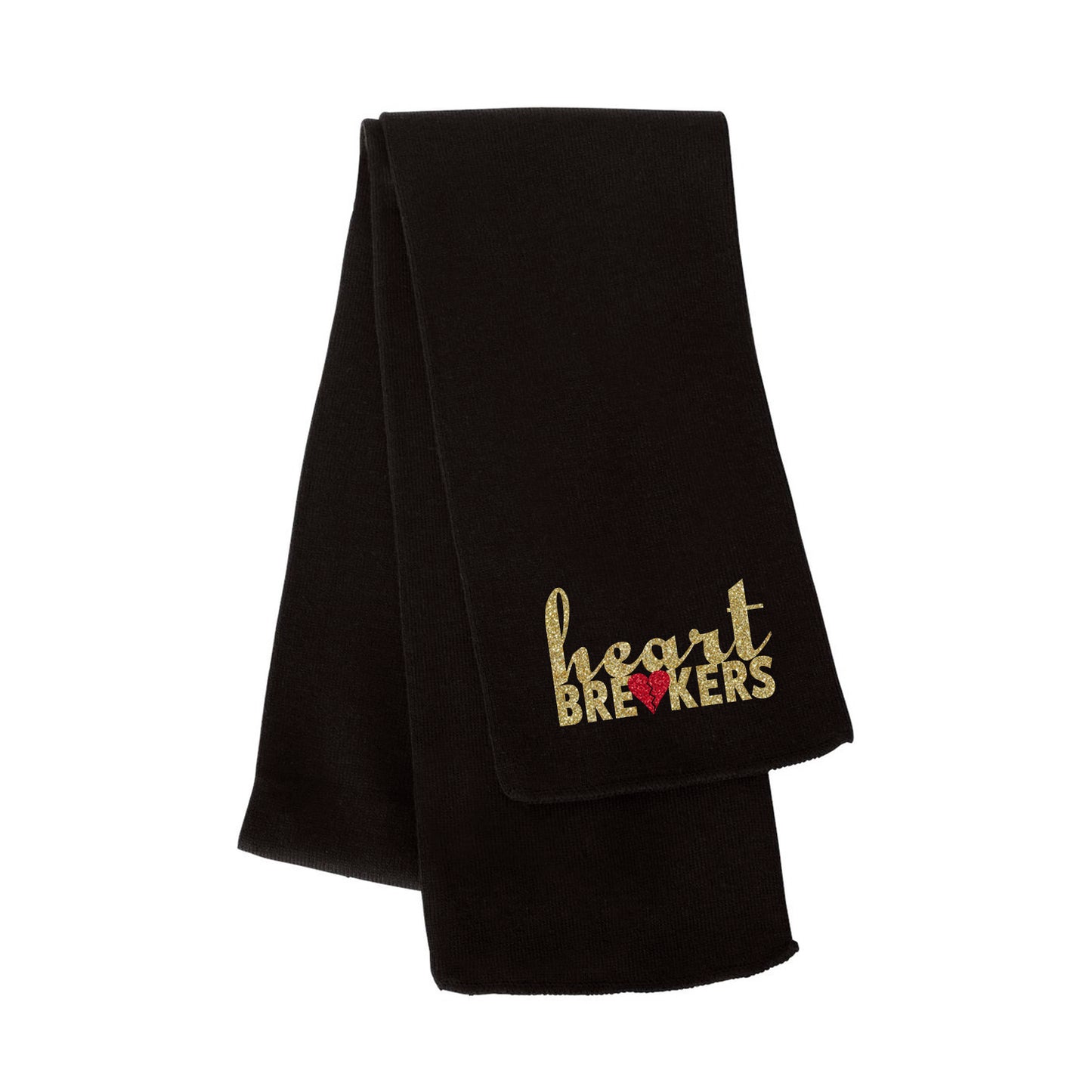 Heartbreakers Solid Black Knit Scarf