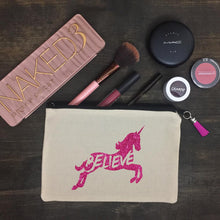 Load image into Gallery viewer, Believe (unicorn) Makeup Bag