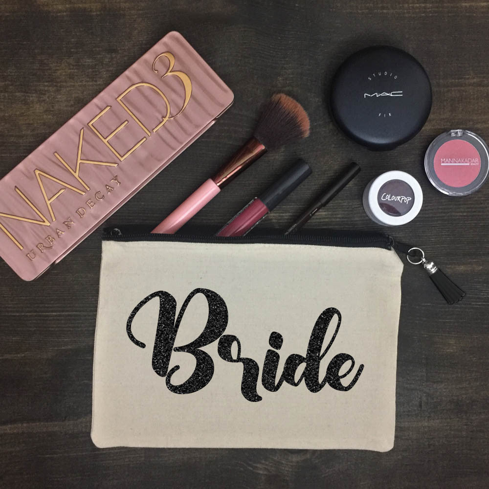 Women's Canvas Makeup Bags for Weddings, Bachelorette Parties, and Bridal  Showers, 11 Pieces - City Market