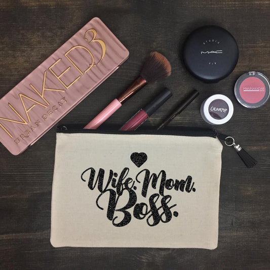 Wife. Mom. Boss. Makeup Bag