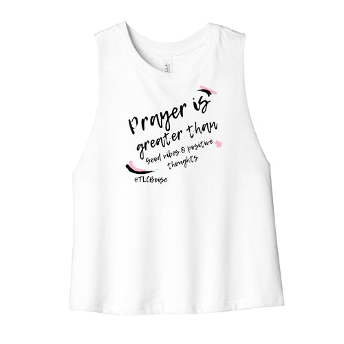Prayer Is Cropped Womens Tank Top