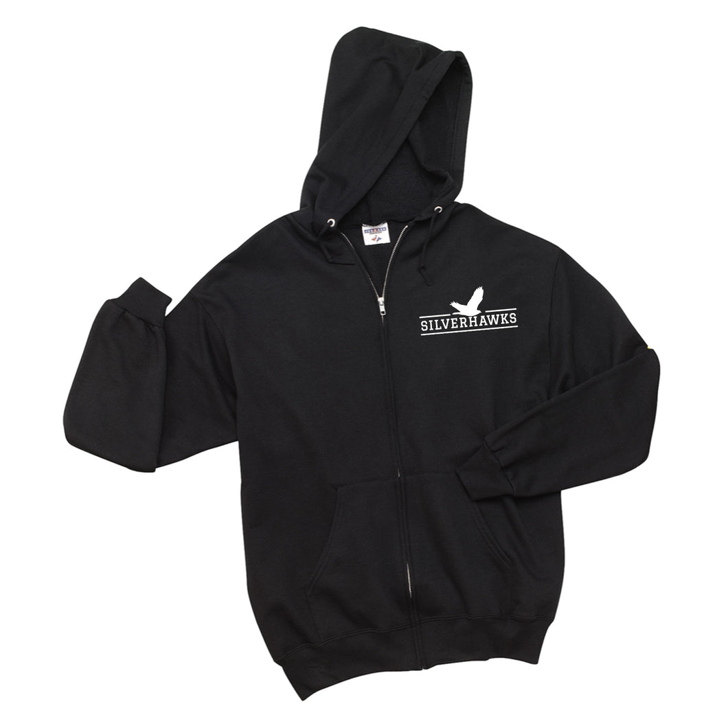 Adult Black NuBlend® Full-Zip Hooded Sweatshirt (7 different design options)