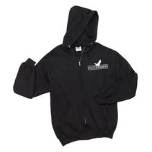 Load image into Gallery viewer, Youth Black NuBlend® Full-Zip Hooded Sweatshirt (7 different design options)