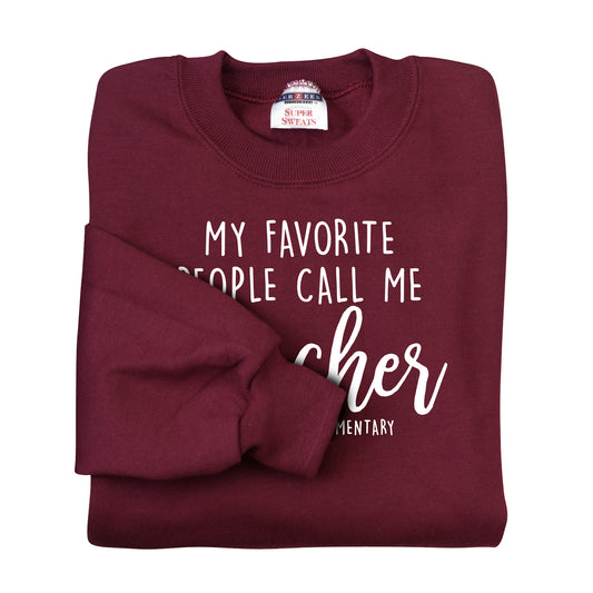 Teacher Adult Maroon NuBlend® Crewneck Sweatshirt (4 different design options)