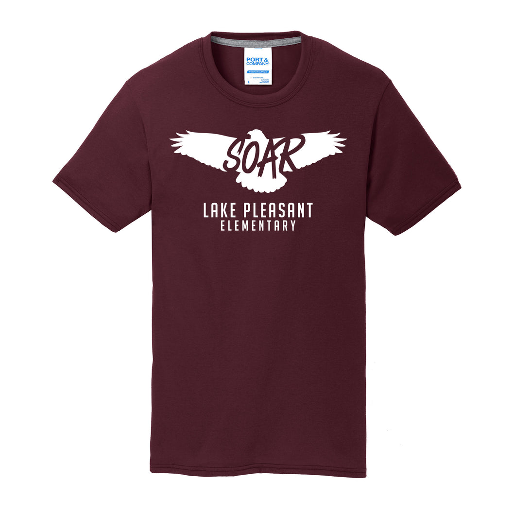 Youth Maroon Performance Blend Unisex Tee (7 different design options)