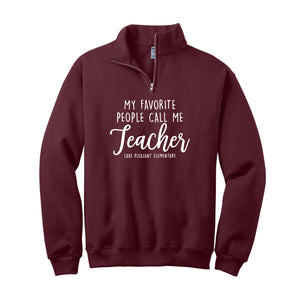 Teacher Adult Maroon NuBlend® 1/4-Zip Cadet Collar Sweatshirt (4 different design options)