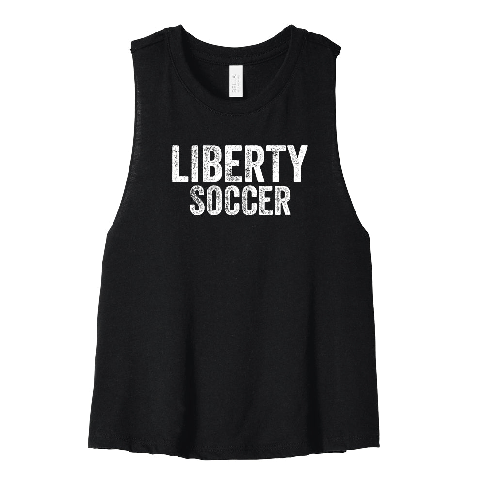Distressed Liberty Soccer Cropped Racerback Tank
