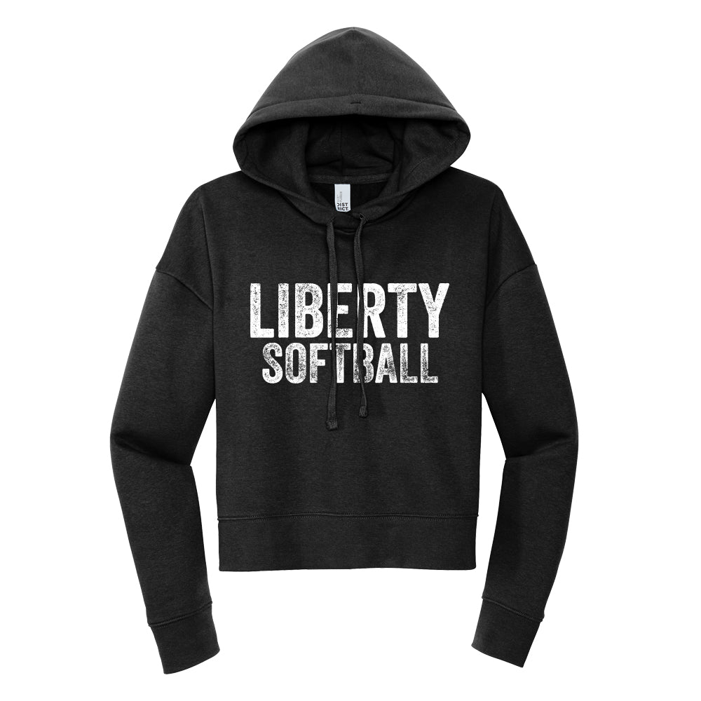 Liberty Softball Distressed Cropped Hoodie