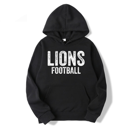 Lions Football Distressed Hoodie