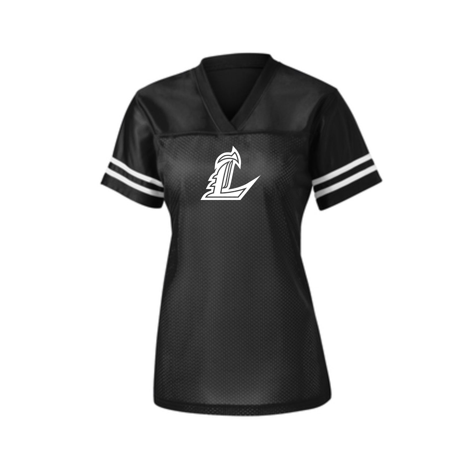 LIONS- Glitter Football Jersey for Women - Black, Blue & White