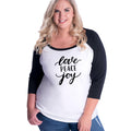 Love Peace Joy Curvy Baseball Tee