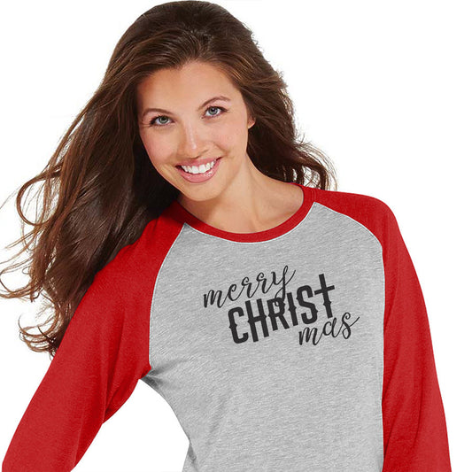 Merry CHRISTmas Baseball Tee