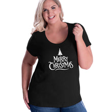 Load image into Gallery viewer, Merry Christmas (tree) Curvy Tee