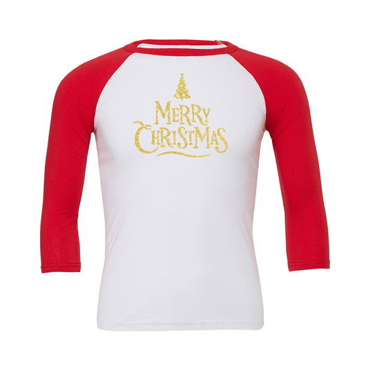 Merry Christmas (Tree) Baseball Tee