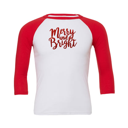 Merry and Bright Baseball Tee