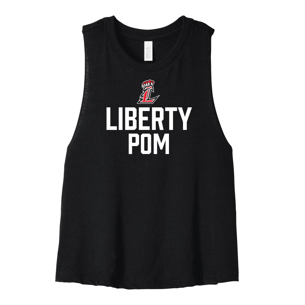 Lions Pom Cropped Racerback Tank