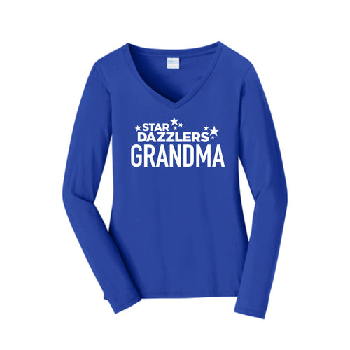 Star Dazzler Grandma Long Sleeve Fan Favorite™ V-Neck Tee