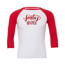 Load image into Gallery viewer, Santa&#39;s Helper Baseball Tee