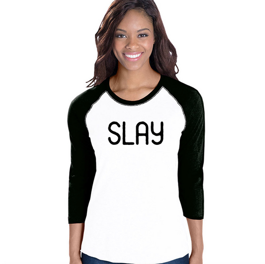 Slay Baseball Tee