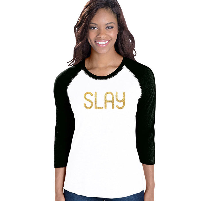 Slay Baseball Tee