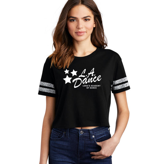 LA Dance Cropped Striped Tee